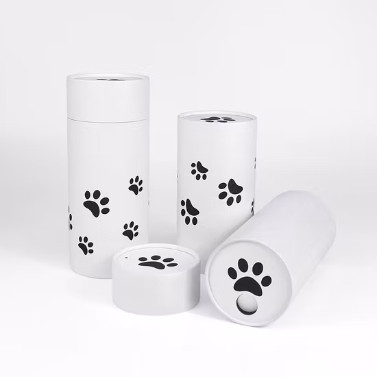Großhandel für Hundebestattungsurnen, menschliche Asche, Papierstreurohr, Bestattungszubehör, Schatulle und Sarg